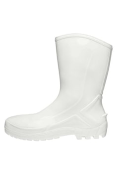 BOTA GALOCHA BRANCO CANO MÉDIO S/ FORRO S/ BICO PVC SOLA PVC - MARLUVAS/VULCAFLEX - CA: 42291 Tamanho:45