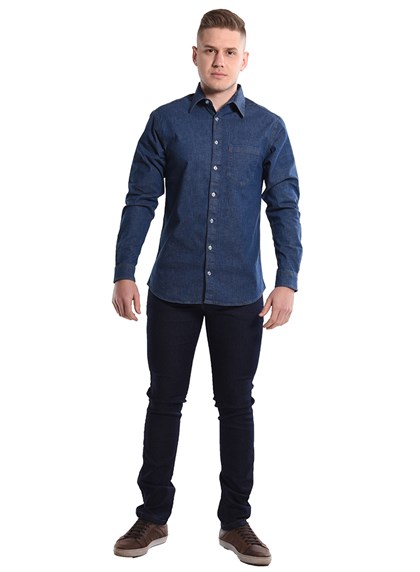 Calça Jeans Masculina com Elastano Azul