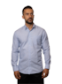 Camisa Fil Fil Manga longa Azul Plácido