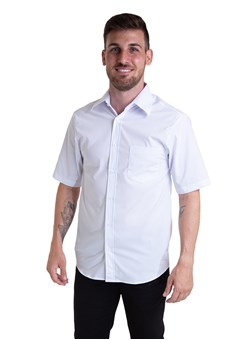 Camisa Tricoline Manga Curta Branco