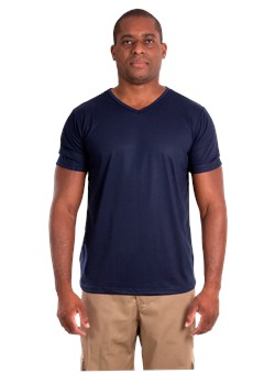 Camiseta Gola V Azul Marinho